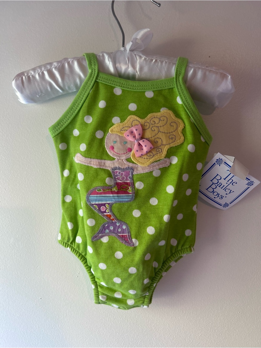 The Bailey Boys Lime Green Polka Dot Mermaid One-Piece Swimsuit